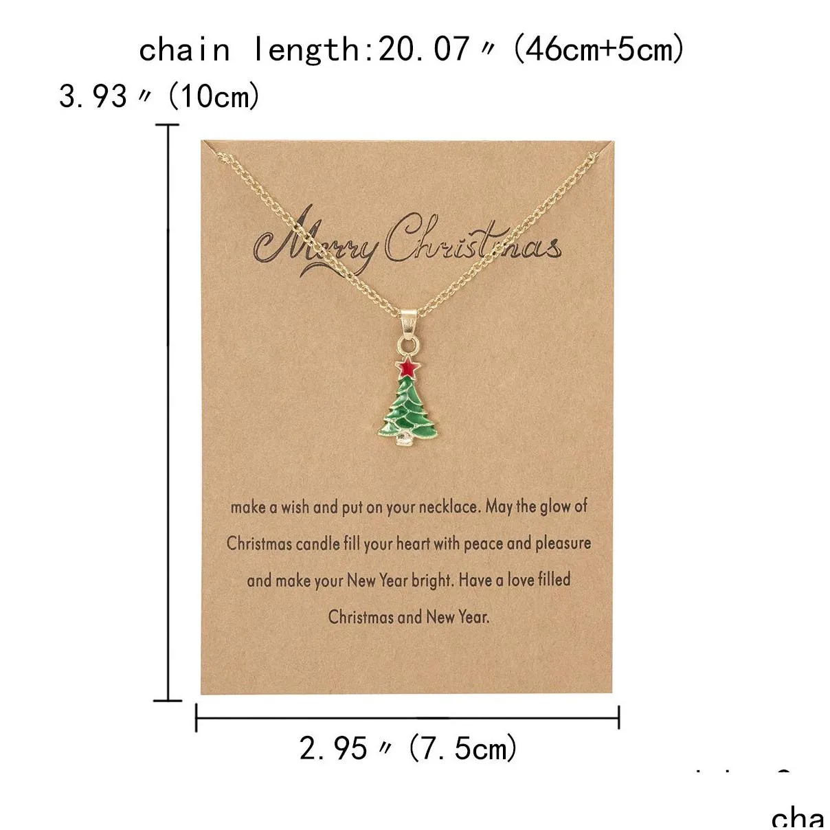 Pendant Necklaces 2022 Trendy Christmas Series Styles Trees Shoes Santa Claus Classic Gift Card Gold Chain Necklace Jewelry Drop Deliv Dh1Zh