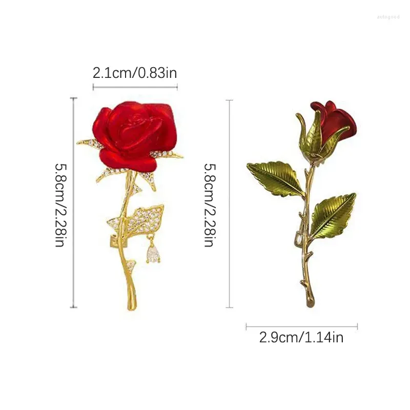Brooches Creative Beautiful Rose Flower Collection For Women Lady Elegant Pin Summer Design Party Valentine`s Day Gift