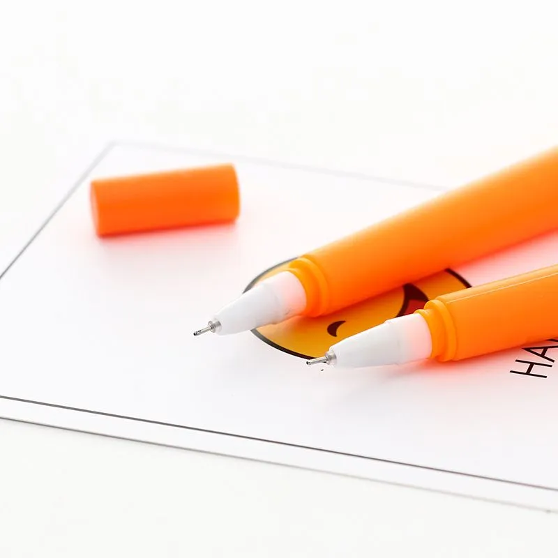 wholesale Carrot Roller Ballpoint Pen 0.5MM Orange Vegetable Shaped Student Stationery Gel Pens Christmas Gift