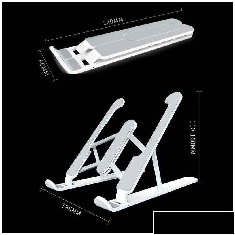 Tablet Pc Stands Adjustable Laptop Foldable Support Base Notebook Stand Holder For Book Pro Air Lapdesk Computer Cooling Bracket Drop