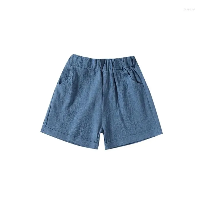 Shorts Baby Girl Casual Elastic Waistband Folded Hem Solid Color Summer With Pockets Infant Toddler Little Clothes