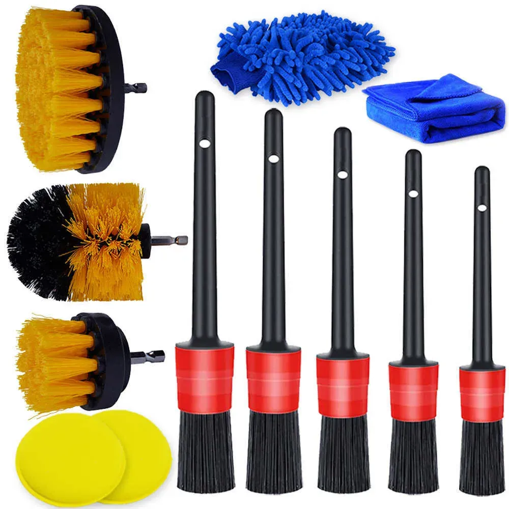 Maintenance New Detailing Brush Drill Brushes For Car Tire Rim Cleaning Detail Brush Set For Auto Interior Exterior Cleaning Car Dry Wash