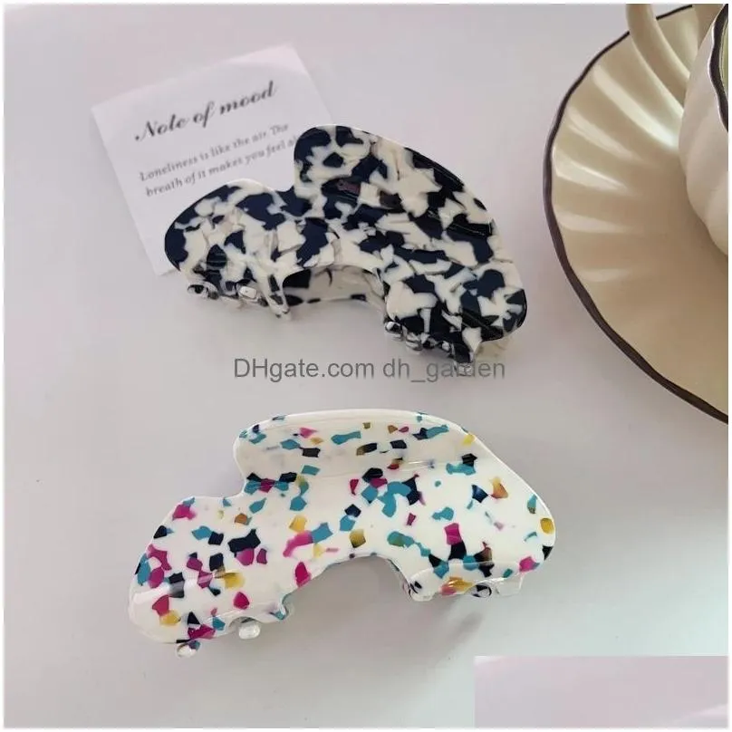 Clamps Korean New Fashion 9.5Cm Geometric Cloud Hair Clip Claw Simple Retro Acetic Acid Shark Accessories For Drop Delivery Dhgarden Dhbh8