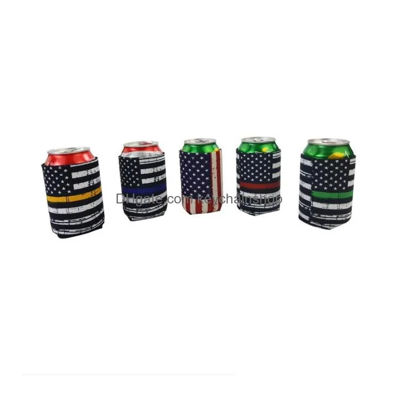 Keychains & Lanyards 44 Colors Two Size Slim Can Beer Insators Premium Neoprene Beverage Cooler Collapsible Cola Soda Bottle Koozies Dhngm
