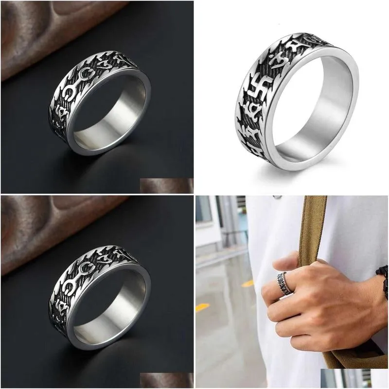 Band Rings Designer Ch Cross Chromes Brand Ring For Men Women Uni Pattern Titanium Steel Mens Fashion Jewelry Hollow Heart Classic Lo Ot7Cg