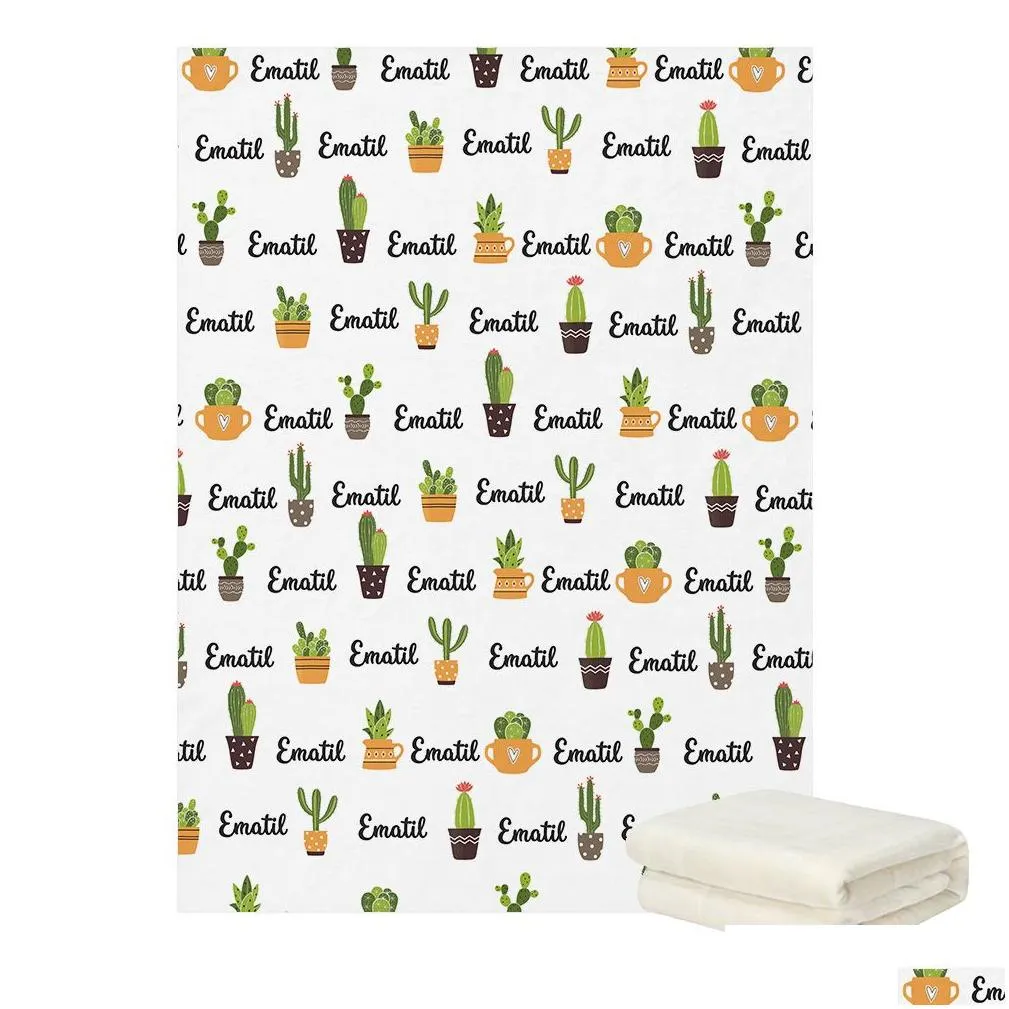 LVYZIHO Prickly Pear Cactus Crib Bedding Set, Custom Name Baby Bedding Set, Baby Shower Gift Bedding Set