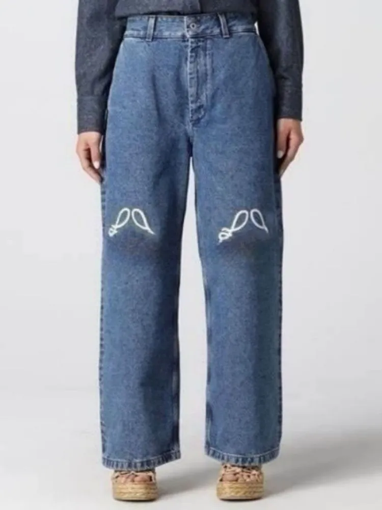 Jeans Womens Designer Trouser Legs Open Fork Tight Capris Denim Trousers Add Fleece Thicken Warm Slimming Jean Pants Brand Women Clothing Embroidery
