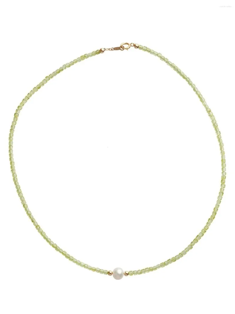 Pendants Lii Ji Real Gemstone Peridot Pearl Necklace August Birthstone 14k Gold Filled Women Jewelry Gift