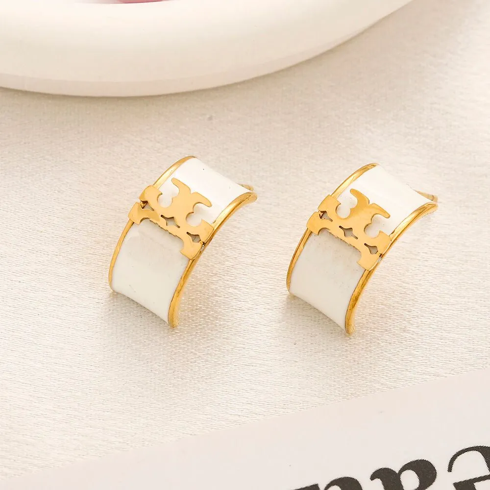 Designer TB dangle earrings 18K gold-earrings With brand 925 Silver Charming Women Love Gift Hoop earrings Stainless steel waterproof high-quality