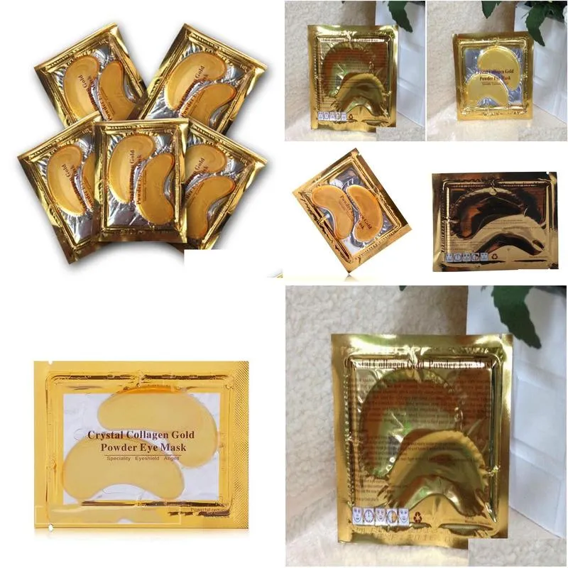 Other Health & Beauty Items Crystal Collagen Gold Powder Eye Mask Golden Stick To Dark Circles Ship Drop Delivery Dh643