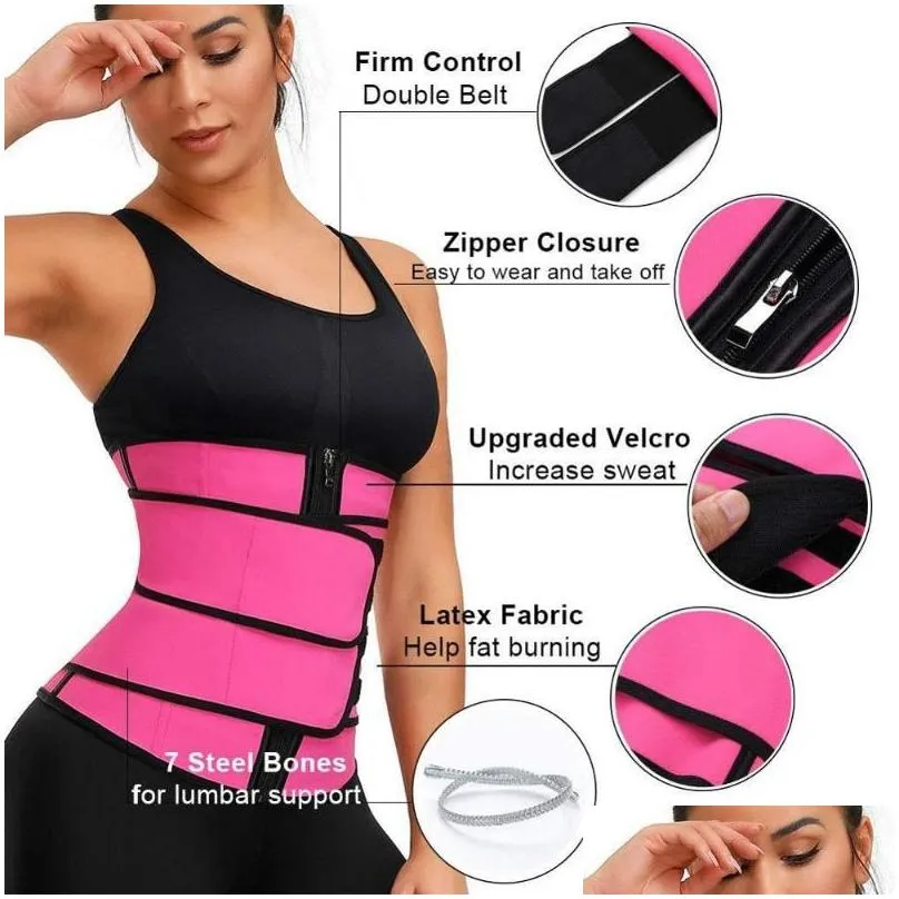 S-XXXL Plus Size Waist Trainer Belt Women High Waist Sweat Shaper Thigh Trimmers Adjustable Sauna Belt