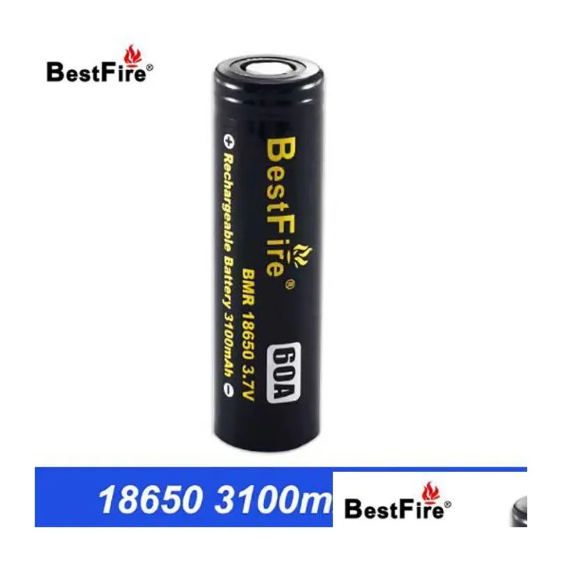 Batteries Bestfire Lithium Battery Rechargeable 3100Mah Flat Head 25A 3.7V Drop Delivery Electronics  Dh791