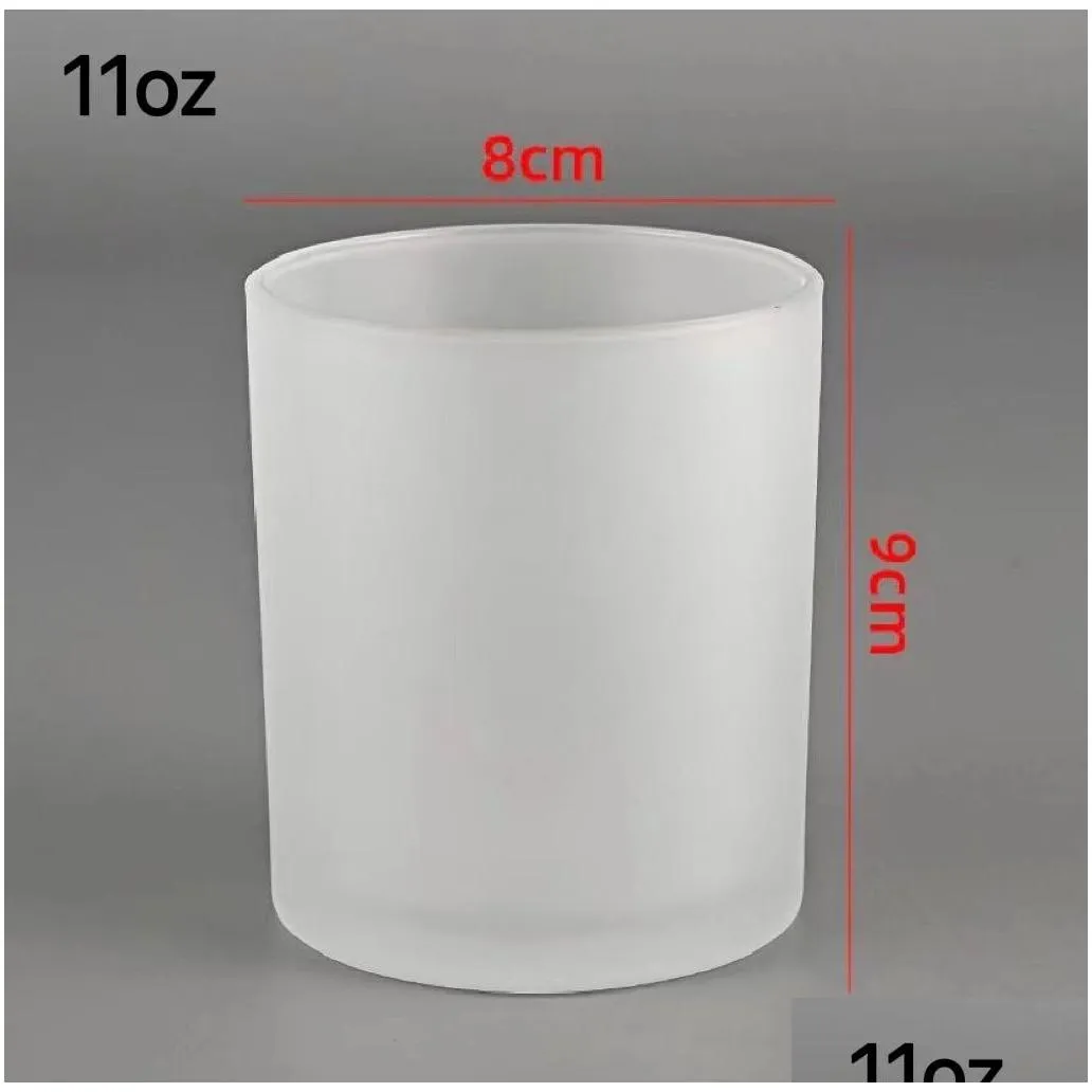 7oz/11oz/15oz Sublimation Frosted Glass Candle Holder with Bamboo lid Blank Water Bottle DIY Heat Transfer Candle jar