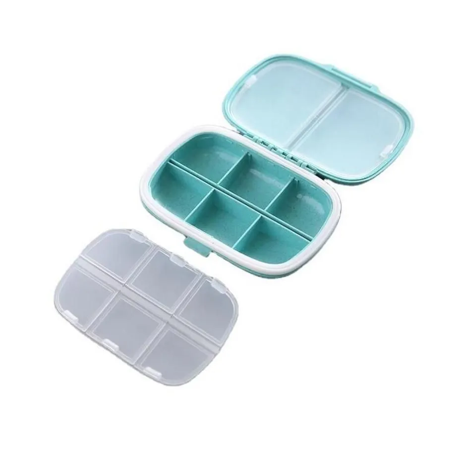 Storage Boxes & Bins 8 Grids Portable Travel Pill Case With Cutter Organizer Medicine Storage Container Tablet Box Plastic Drop Delive