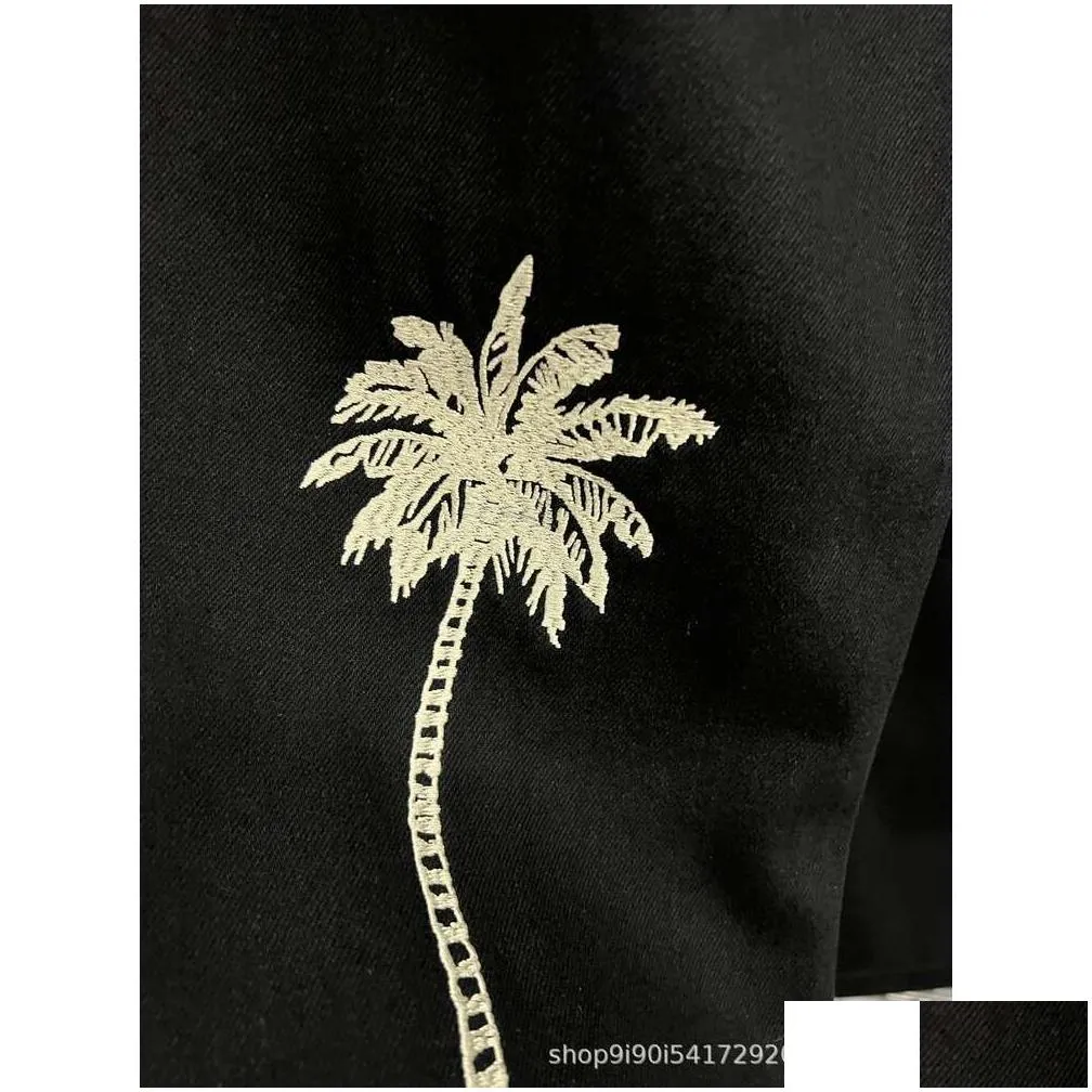 Basic & Casual Dresses Early Autumn Niche Design Trendy Brand Coconut Tree Black Jeans