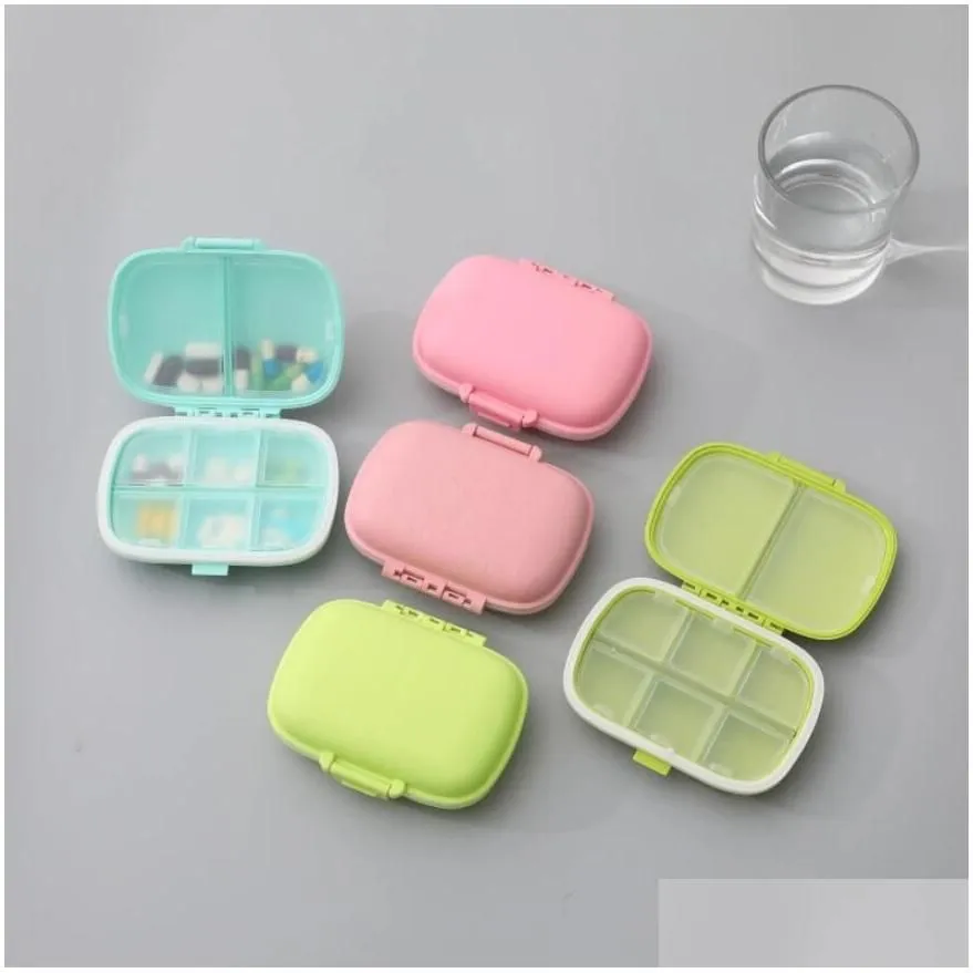 Storage Boxes & Bins 8 Grids Portable Travel Pill Case With Cutter Organizer Medicine Storage Container Tablet Box Plastic Drop Delive