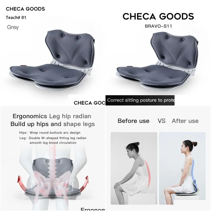 Pillow CHECA GOODS Japanese petal type buttock cushion for long sitting no tiredness cushion for office chair waist pad hump proof 2
