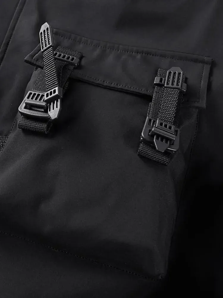 Mens Jackets God of Death Bomber Jacket Chest Pocket Techwear Men Punk Hip Hop Tactical Streetwear Black Varsity Oversized MA1 Coats