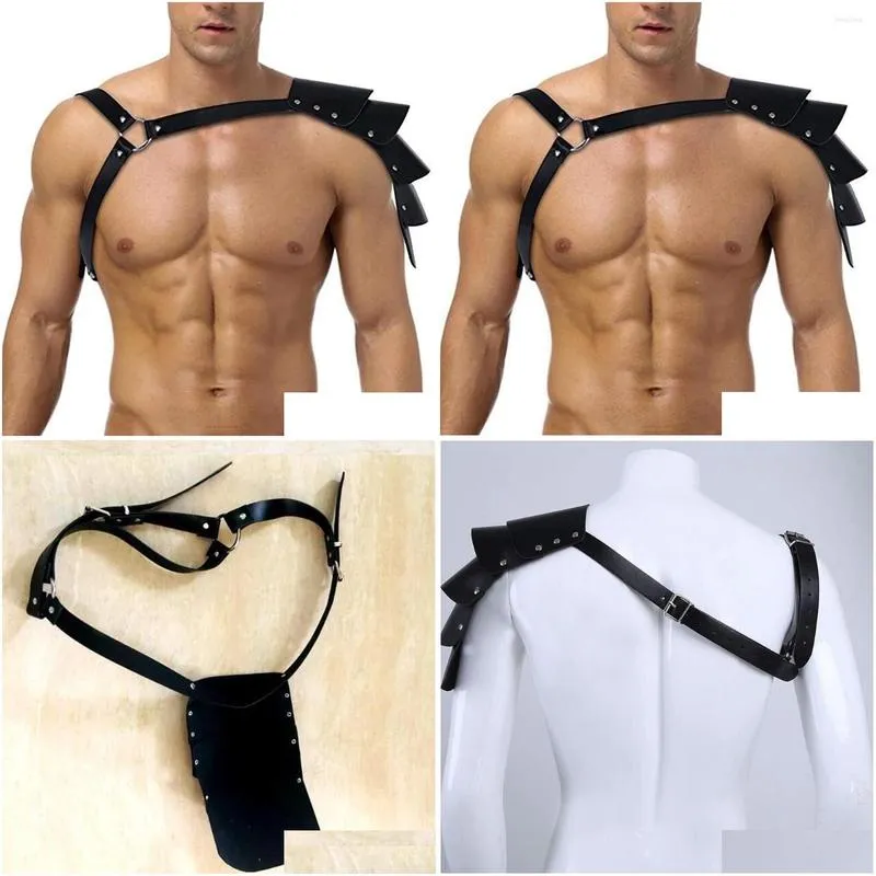 Bras Sets Erotic Tank Lingerie Vest Exy Pu Harness Fetish Men Rave Costumes Bdsm Bondage Gay Y Shoder Drop Delivery Dhdjm