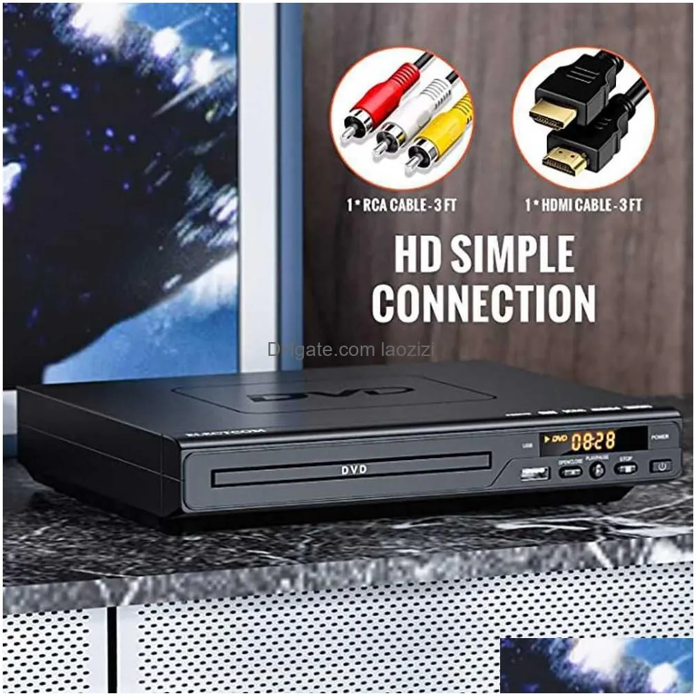 dvd vcd player home dvd player for tv video cd vcd u disk mp3 multi region with remote control av cable 5.1 channel usb multimedia