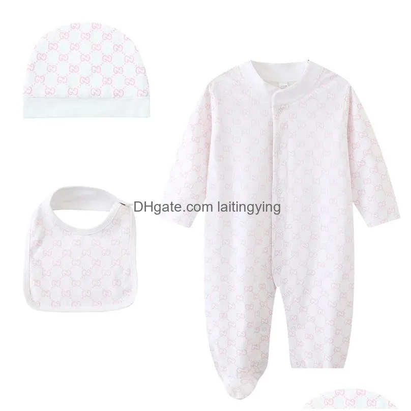 Rompers Ins Baby Brand Clothes Romper Cotton Born Girls Boy Spring Autumn Kids Designer Infant Jumpsuits Drop Delivery Maternity Clot Dh8V4