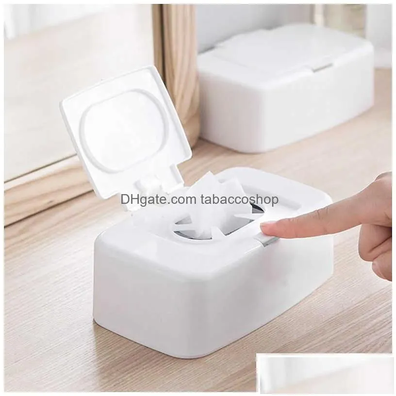 Tissue Boxes Napkins New Wet Wipes Box Dispenser Portable Napkin Storage Container Car Home Office Drop Delivery Home Garden Kitchen
