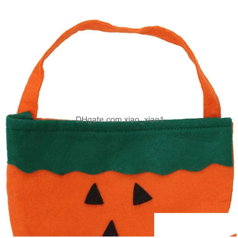 halloween tote gift bag children non woven pumpkin organizer bags cute candy bag with handle halloween party supplies wholesale dbc