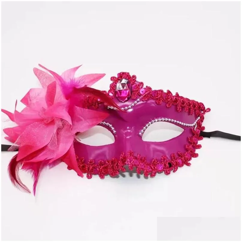 Party Masks Christmas Halloween Venice Princess Lily Half Face Mask For Masquerade Ball Ktv Bar Decorative C70816G Drop Delivery Home Dhygm