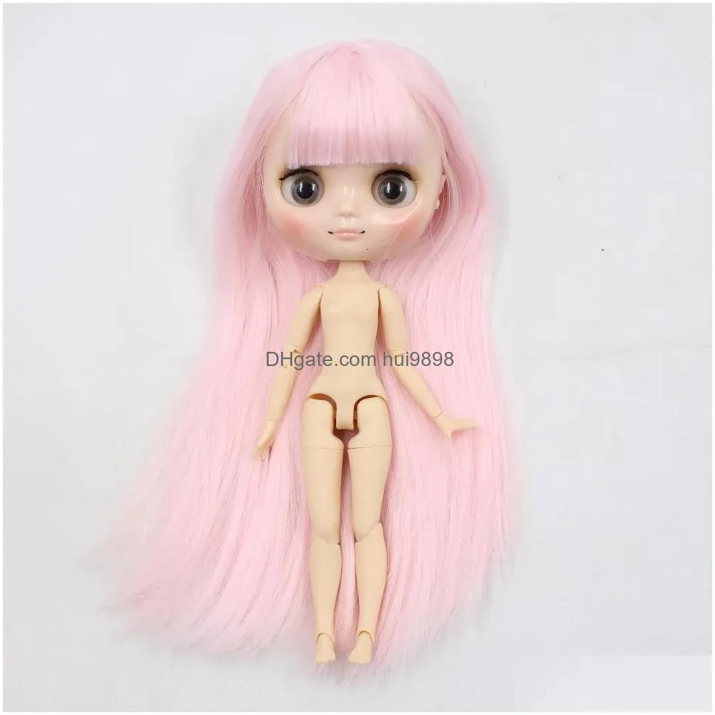 dolls dbs blyth middie doll joint doll pink hair with bangs 18 20cm anime toy kawaii girls gift 231124
