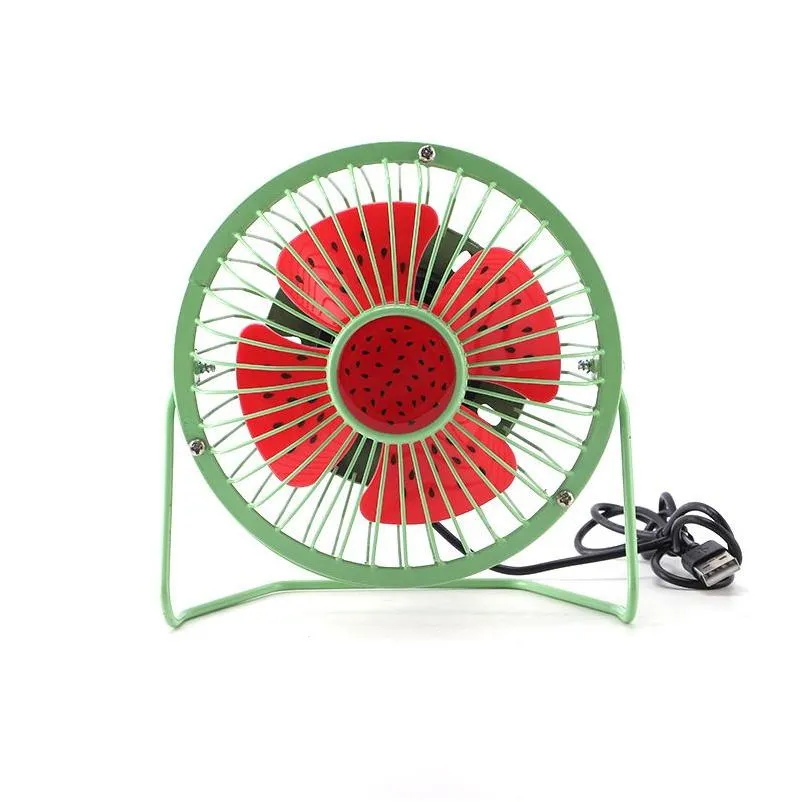 wholesale mini watermelon fan aluminum small desk usb 4 blades cooler cooling fan 4inch