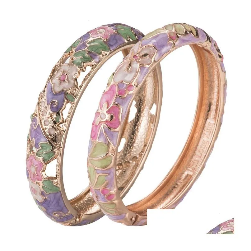 Bangle Indian Bangles For Women Womens Clover Cloisonne Bracelet Sets Jewelry Vintage Accessories Trendy Drop Delivery Dhwvq