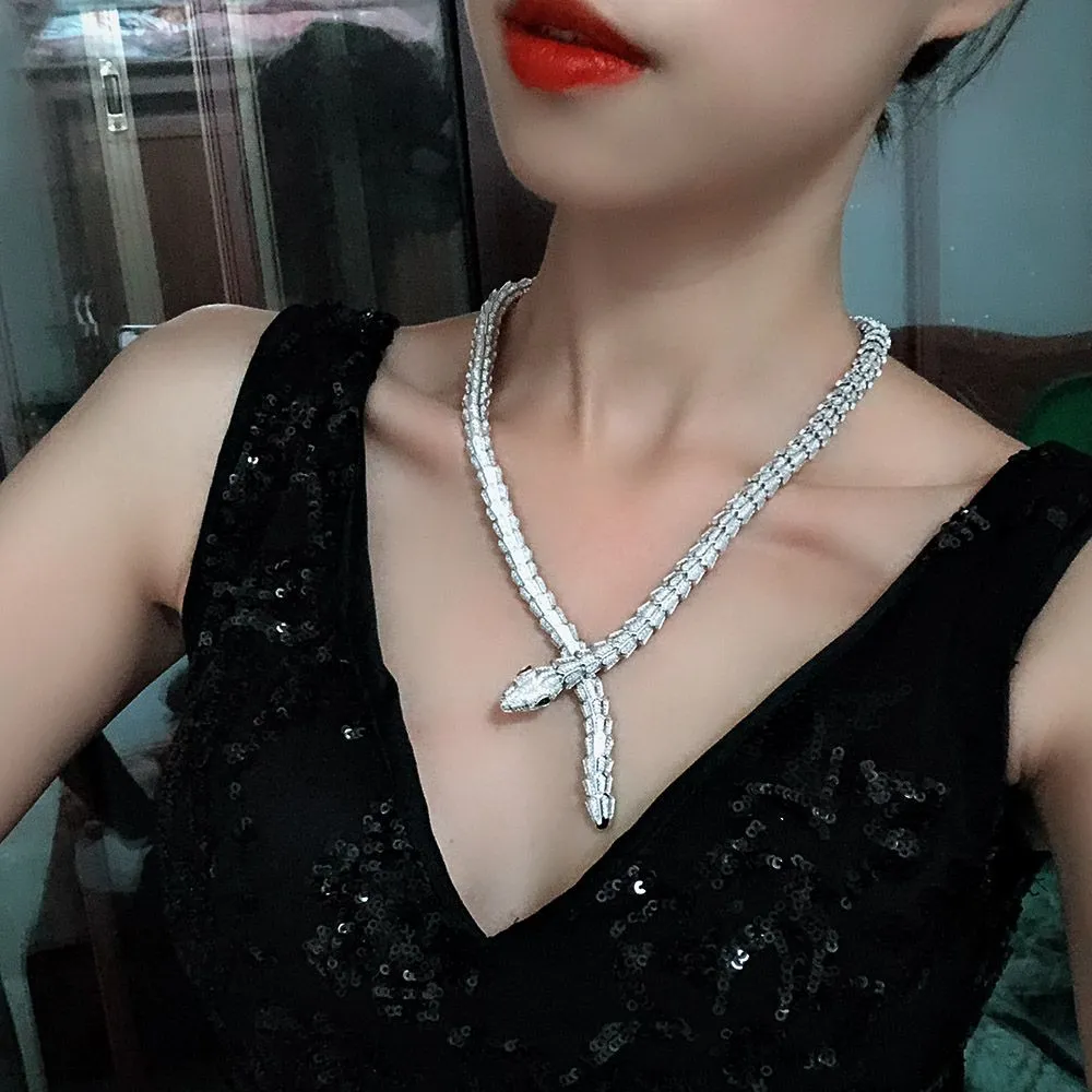 python Necklace Top high quality Jewelry For Women Snake Pendants Thick Necklace Necklace Fine Custom luxurious Jewelry AAA Zircon