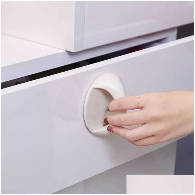 New 1/5pc Punch-free Seamless Door Handle Round Sticky Handle for Cupboards Window Drawers Wardrobe Handles Balcony Glass Sliding