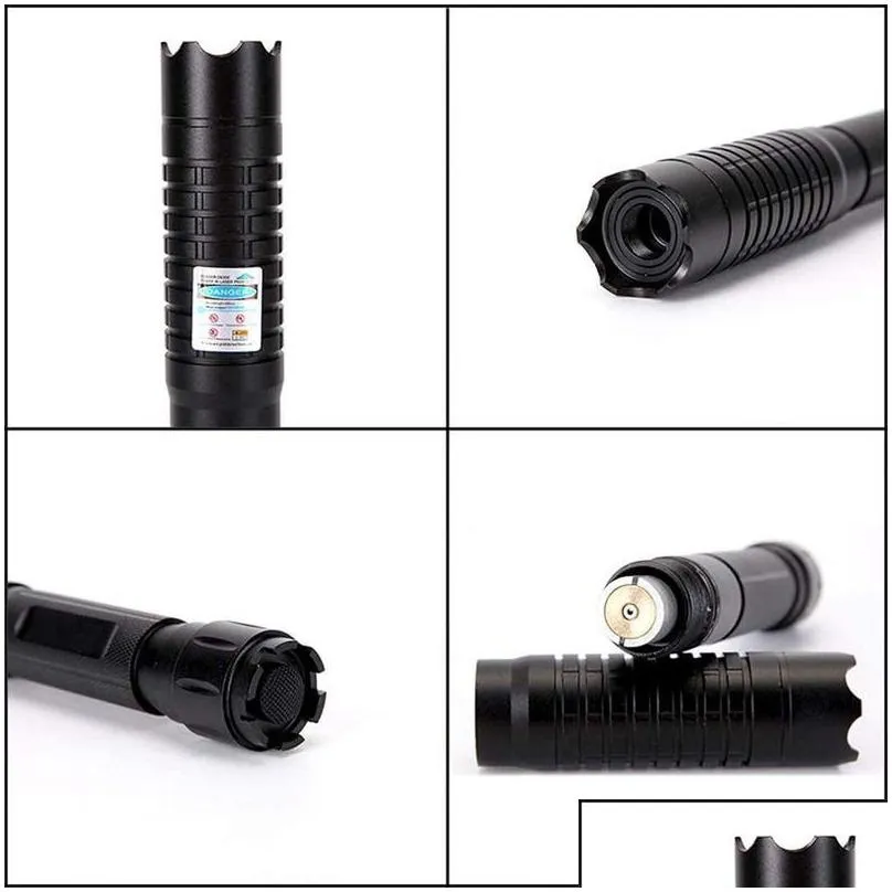 wholesale burning blue laser pointer powerful 445nm 10000m burns torch 450nm focusable flashlight burn match with 5 star cap 220510