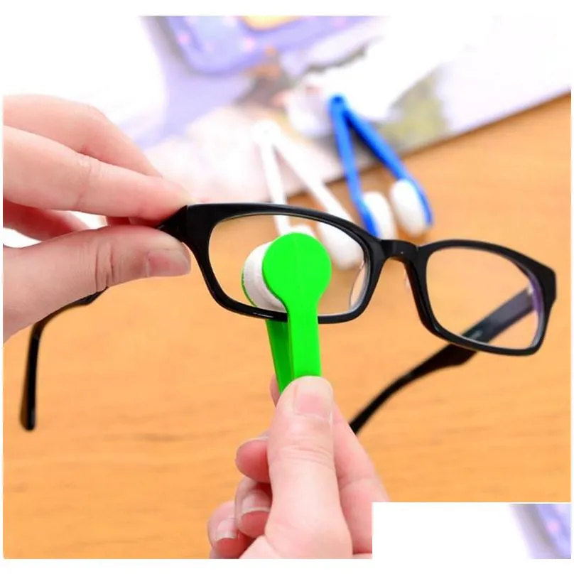 mini plastic sunglasses cleaning brush portable microfiber brushes glasses glass double sided clean tool 5 colors