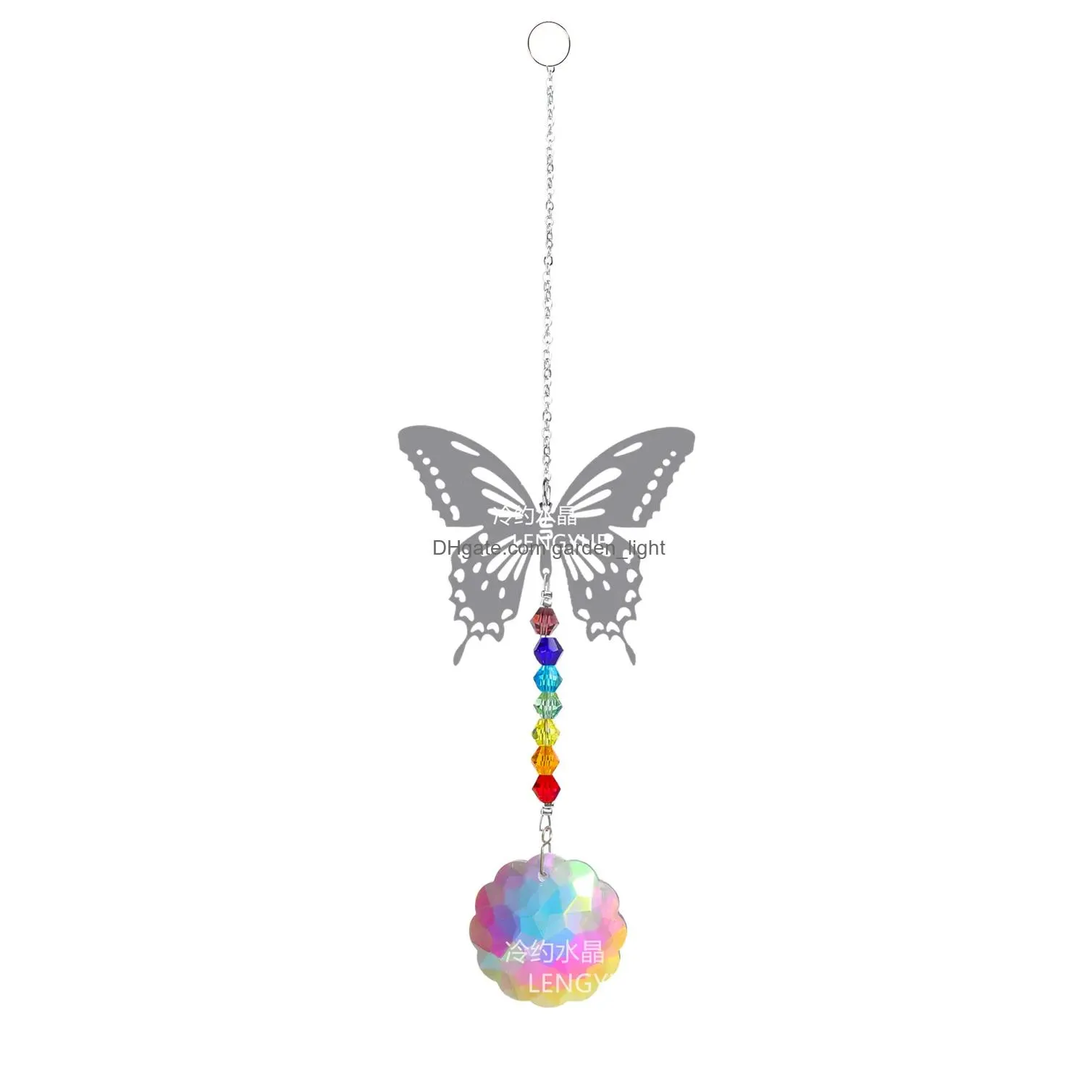 crystal metal butterfly dragonfly maple leaf heart lighting ball pendant