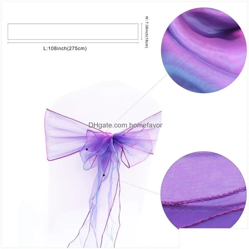 sashes 50pcslot wedding chair decoration organza chair sashes knot bands chair bows for for wedding party banquet event chair decors