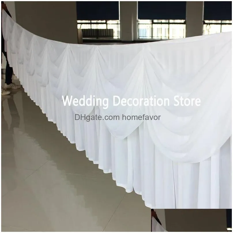 table skirt 10ft/20ft length table cloth skirt with colorful g drape ice silk fabric table skirting wedding party event tablecloth decor