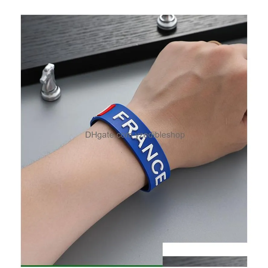 Other Festive Party Supplies 2022 Qatar Bracelet Sile Flag Wristband 32 Countries Wrist Band Drop Delivery Home Garden Dhqeo