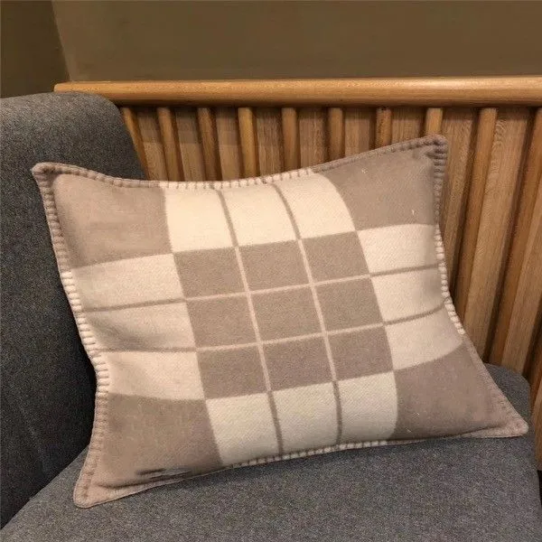 WOOL Cushion/Decorative Beige Pillow Living room sofa Ins home Orange 4 colors 50&50cm