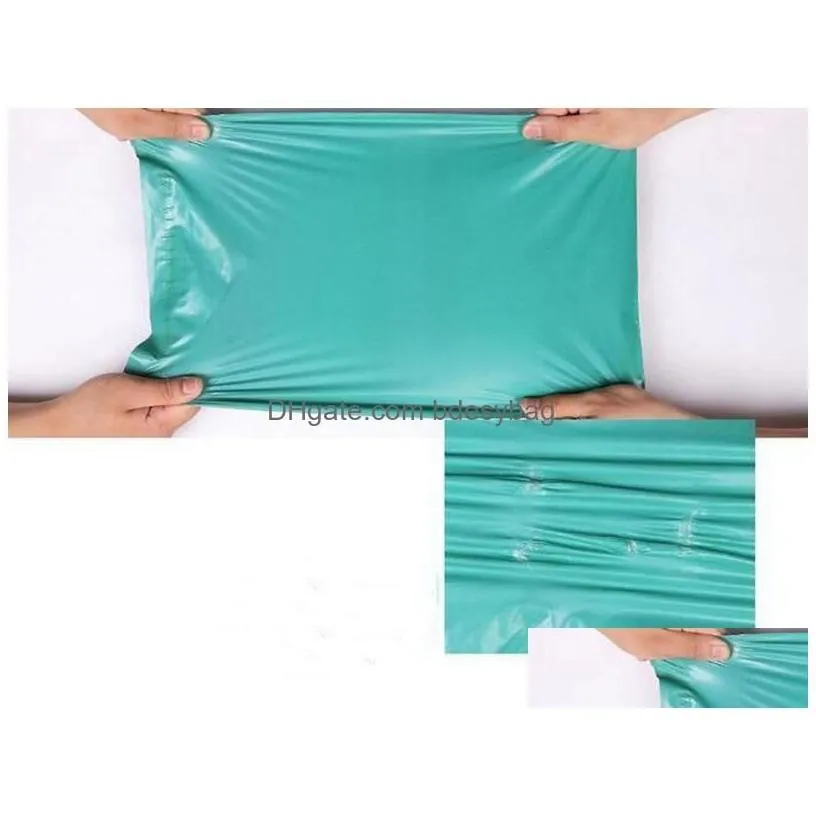 wholesale Packing Bags 100Pcs Plastic Mailing Packaging Mailers Ship Envelopes Self Sealing Mail Bag Green Pouch Drop Delivery Office School Bus