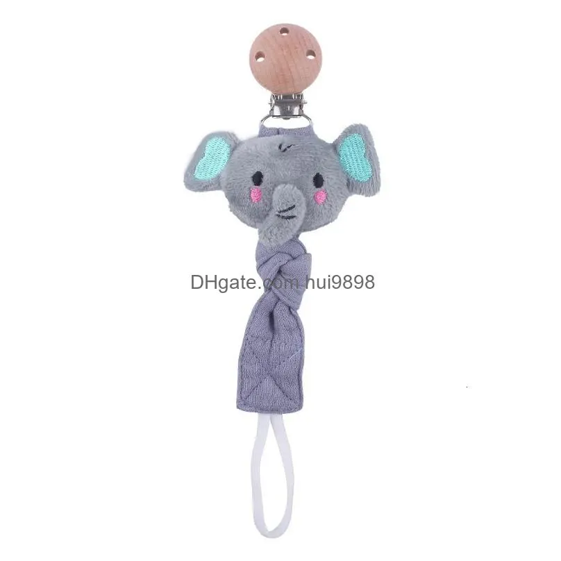 pacifier holders clips baby products beech clip  animal cotton linen ribbon rope unique elegant design chain 230421