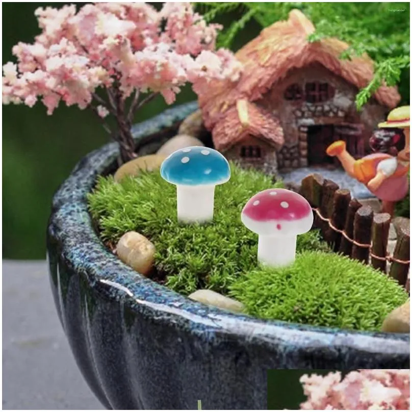 decorative flowers 80 pcs fake mushroom toy garden model tiny figurines mini mushrooms statue decor fairy bonsai ornament