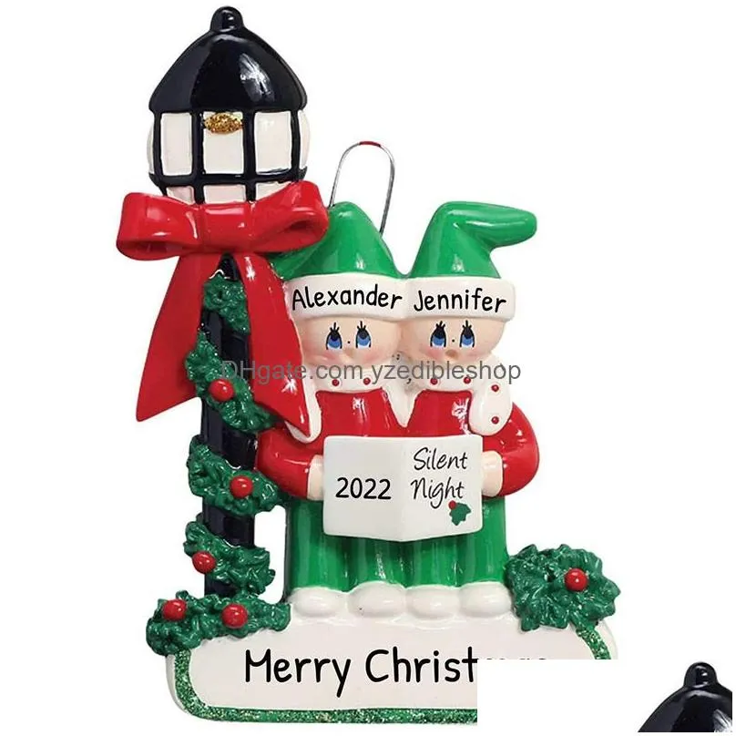 2022 alloy christmas tree decoration snowman under the street light christmas pendant wholesale