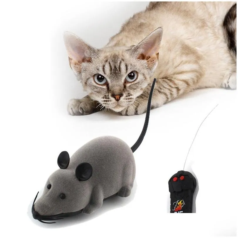 Dog Toys & Chews Funny Remote Control Rat Mouse Wireless Cat Toy Novelty Gift Simation P Rc Electronic Pet Selling Drop Delivery Home Dhfwb