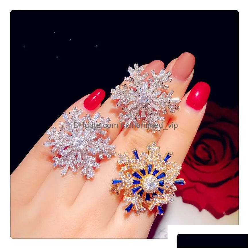 brooches for women fine jewelry spinning snowflakes corsage suit coat pin skirt accessories fashion luxury silver brooch