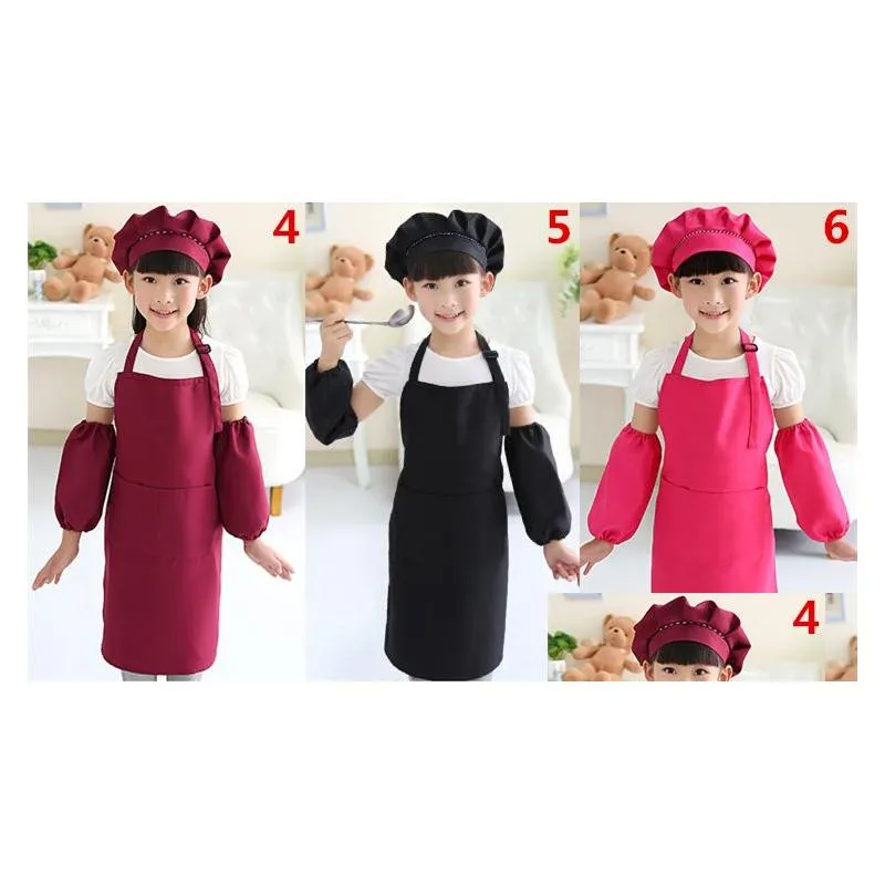 kids aprons pocket craft cooking baking art painting kids kitchen dining bib children aprons kids aprons 10 colors 