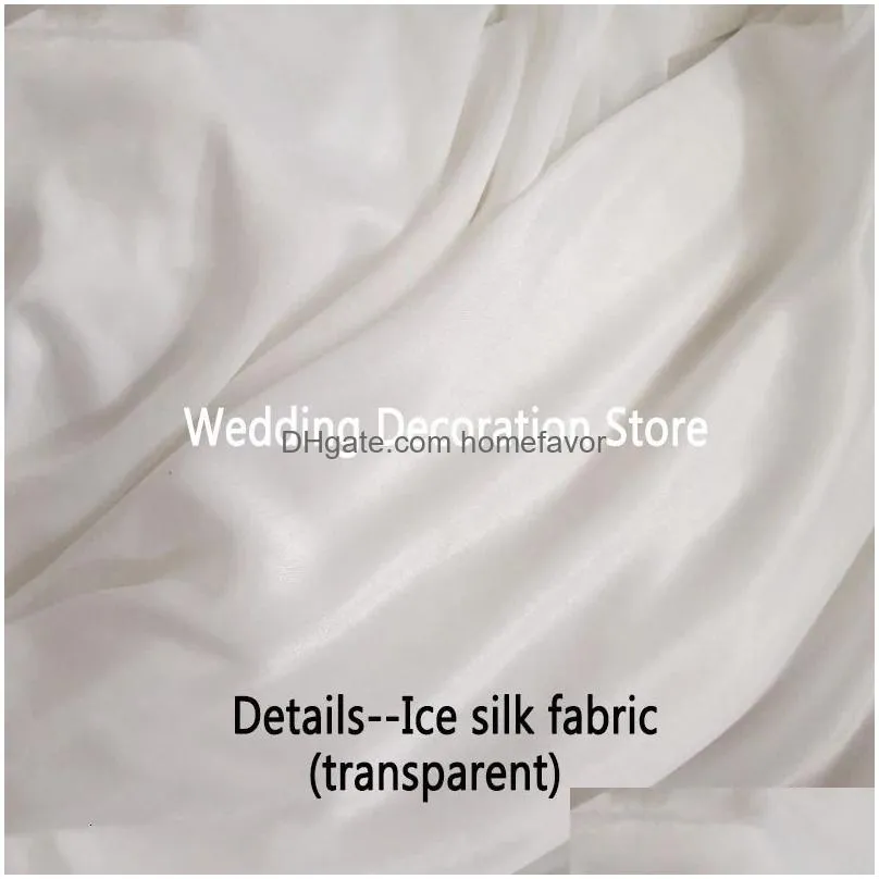 table skirt 10ft/20ft length table cloth skirt with colorful g drape ice silk fabric table skirting wedding party event tablecloth decor