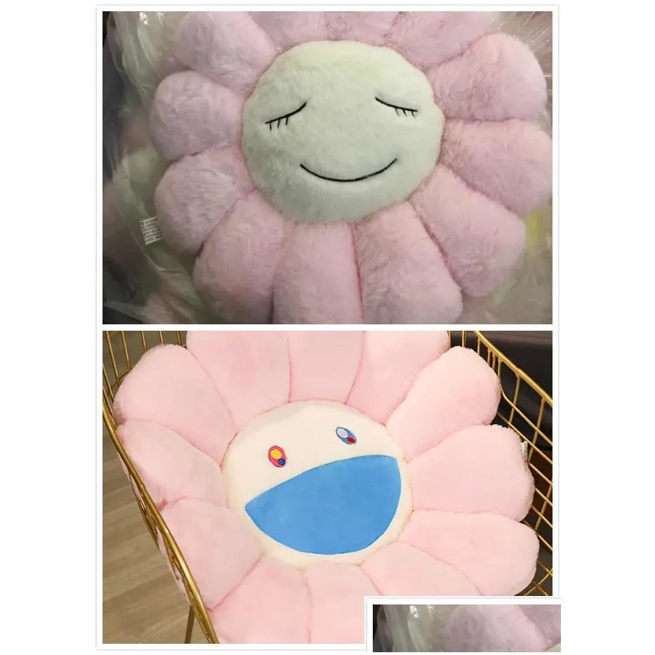 1pc super big Plush Sun Flowers Pillow Soft Toy Stuffed Toy Plush Mats Meditation Cushion Floor Cushions for Kids 201009