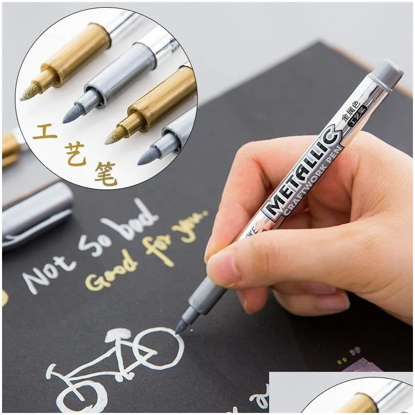 wholesale other paint marker craftwork pens metallic color signing pen gold silver red green diy paper tag p o album scrapbooking party birthday wedding decoration
